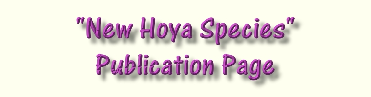 New Hoya Species - Publication Page
